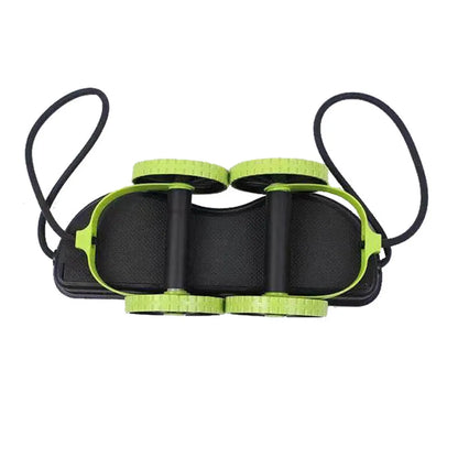 Equipo de ejercicio multifuncional Abdominal, rueda de doble rodillo con bandas de resistencia, estera para rodilla, tren de adelgazamiento de cintura, gimnasio en casa