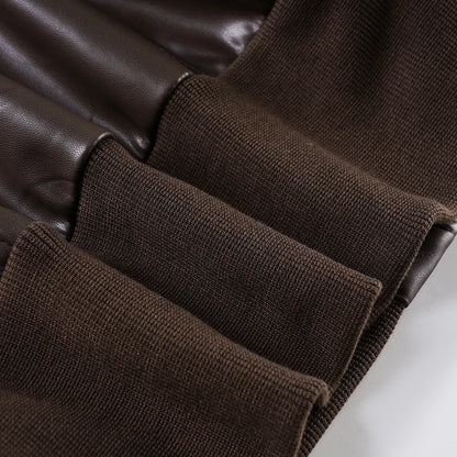 Chaqueta de cuero Pu estilo Safari con bolsillos ajustados, abrigos de manga larga con cremallera y cuello alto para mujer, ropa de calle Y2K para Otoño e Invierno 2025