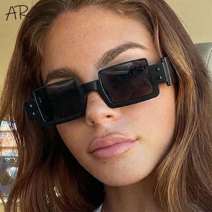 Punk Y2K 2026 Square Luxury Brand Sunglasses, Retro Steampunk Sunglasses for Women, Outdoor UV400 Sunglasses