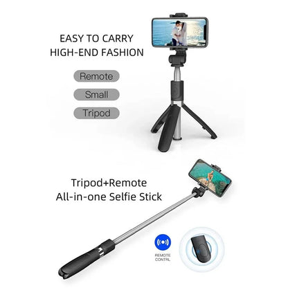 H1 Wireless Bluetooth Selfie Stick Tripod Monopod Phone Holder for Outdoor Travel 3 in 1