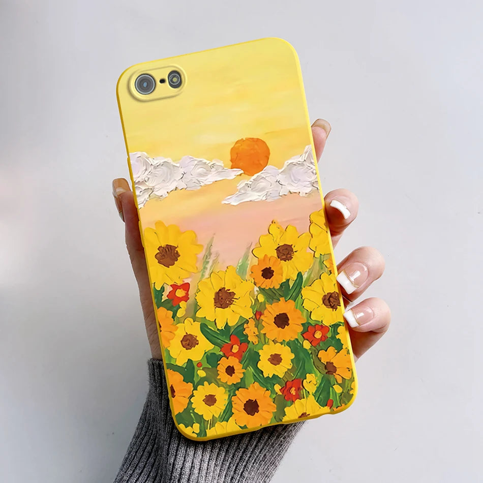 For iPhone 5 5S Case Cute Bear Cartoon Frog Painted Soft Cover For iPhone SE 2016 2020 2022 SE2 Silicone Phone Case Coque Funda