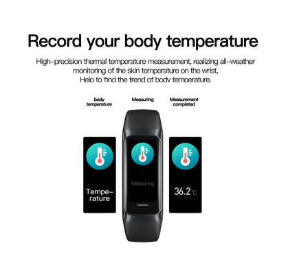 Reloj inteligente AMOLED con Monitor de temperatura corporal, reloj deportivo resistente al agua hasta 3ATM, correa de reloj inteligente para hombres y mujeres IOS Android