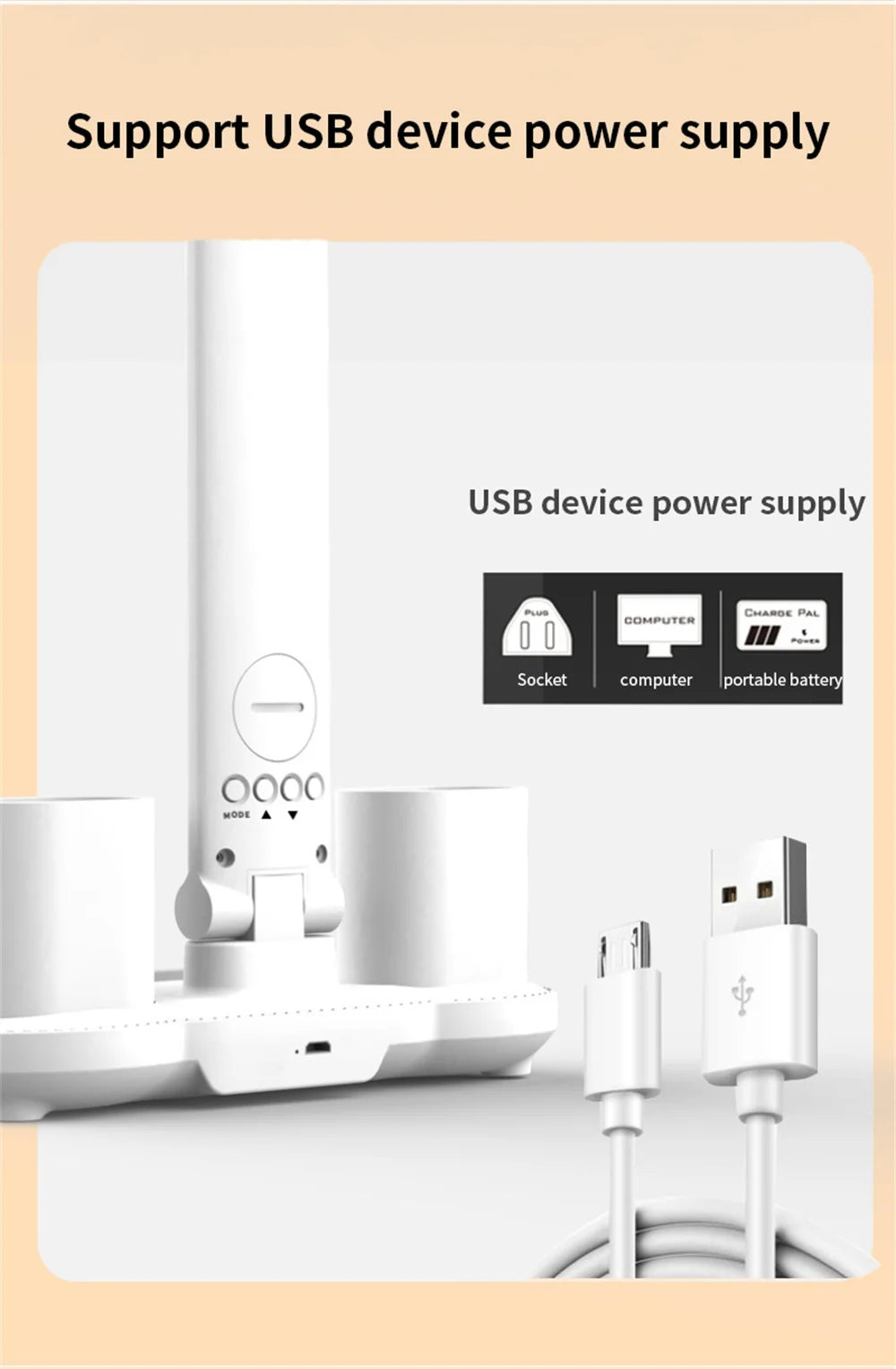LED Desk Lamp, Dimmable Touch Folding Table Lamp with USB, Calendar, Temperature Clock, Night Light for Study, Reading Lamp