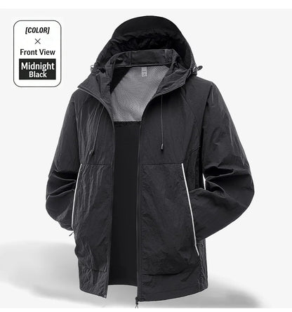 EUMERGX Waterproof Jacket for Men and Women, Windbreaker with Sun Protection for Fishing, Climbing, Hiking, Lightweight Rain Coat, Unisex, for Summer