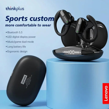 XT80 Wireless Bluetooth 5.3 Earbuds True Wireless Headphones with Mic Button Control Noise Reduction Ear Hooks Waterproof Headphones