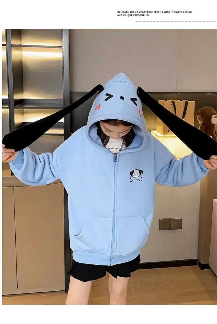 Korean-style long-eared Pacha dog hoodie, loose, trendy, and versatile, for toddlers