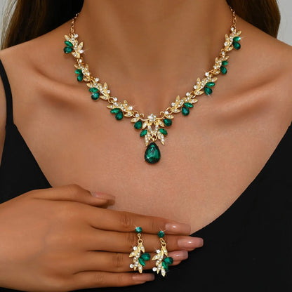 3 Pcs New Fashion Necklace Sets for Women Water Drop Necklace Choker Pendant Jewelry Set for Prom Birthday Wedding Bridal
