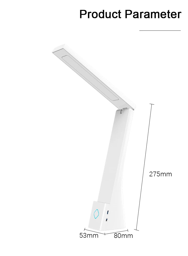 Lámpara de escritorio Led, luces de mesa plegables con carga y taponamiento, protección ocular, lámpara de escritorio de aprendizaje, accesorio de iluminación para dormitorio y mesita de noche