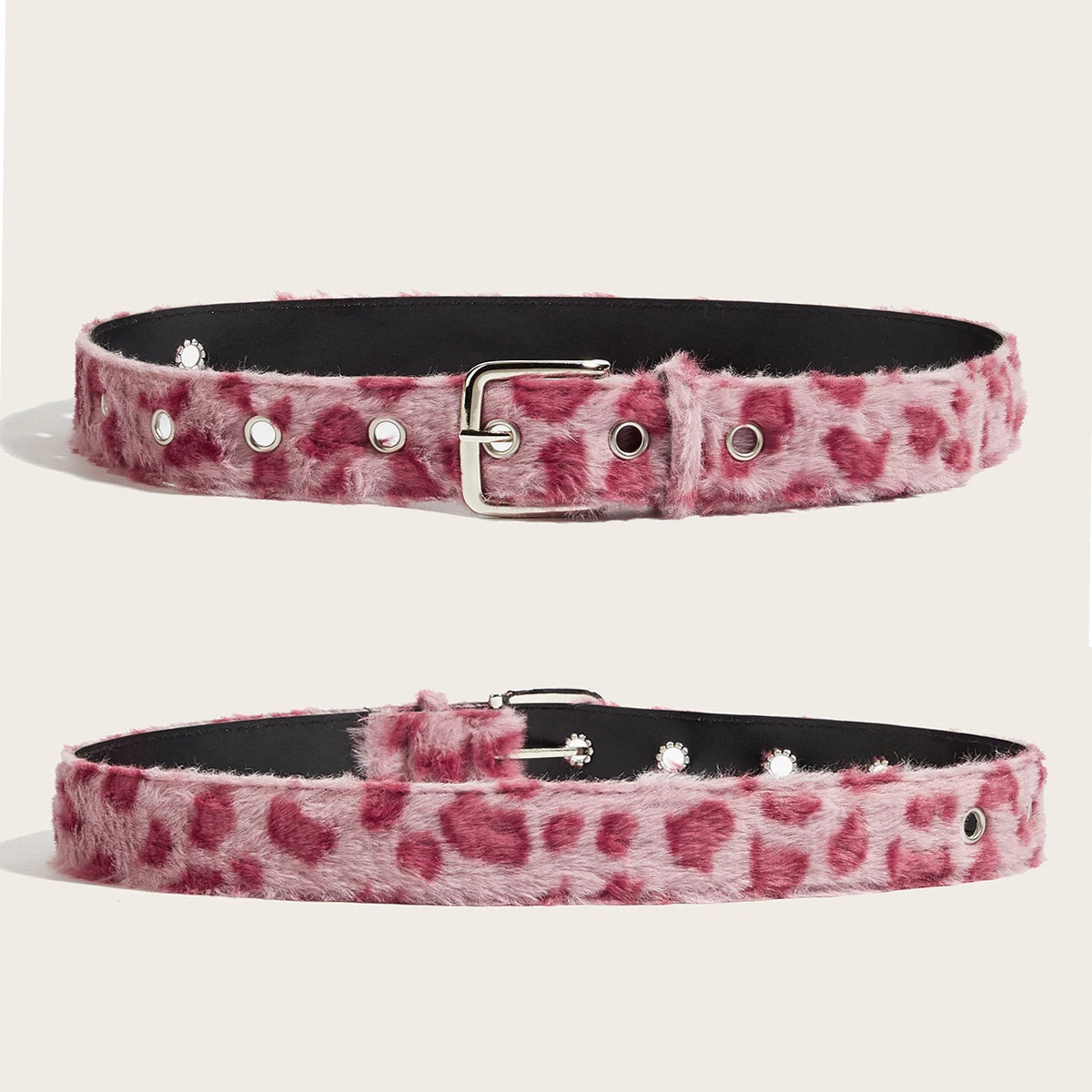 Women's Gothic Y2K Belts, Fashion Artificial Vivid Animal Leather Waistband, Hip Hop Punk Accessories, Pink Denim Waistband for Winter.
