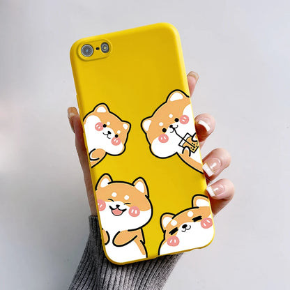 For iPhone 5 5S Case Cute Bear Cartoon Frog Painted Soft Cover For iPhone SE 2016 2020 2022 SE2 Silicone Phone Case Coque Funda