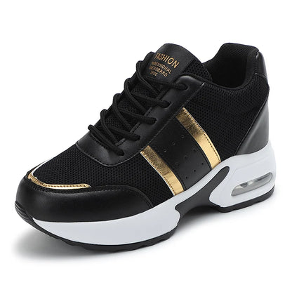 Fashion Platform Women's Shoes, Invisible Height Increasing Casual Shoes, Breathable Air Cushion Walking Travel Shoes