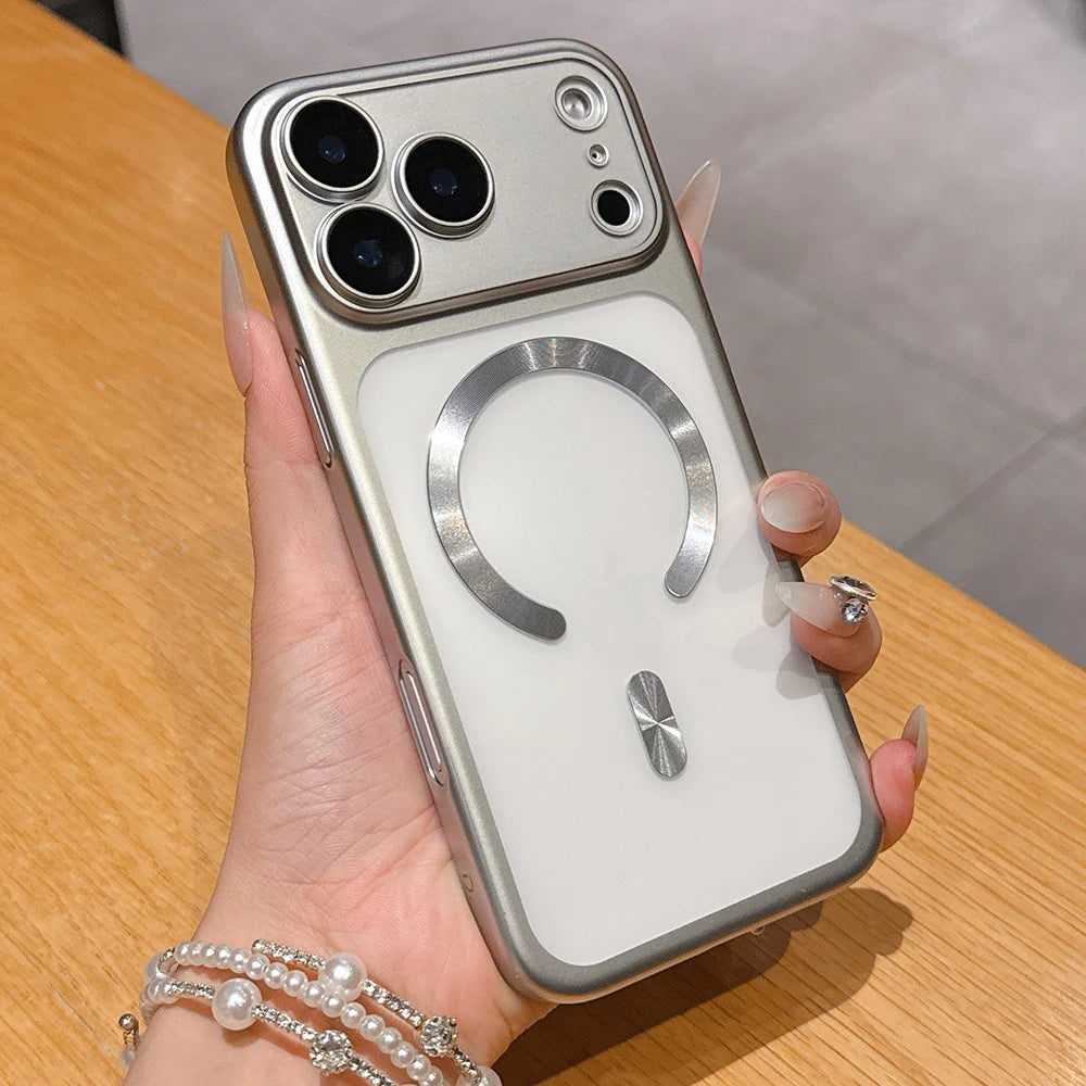 Luxury Matte Translucent Magnetic Case for iPhone 17 Pro Max 17Pro 17 Air, Magsafe Wireless Charging Camera Protective Cover, for iPhone 17 Pro Max