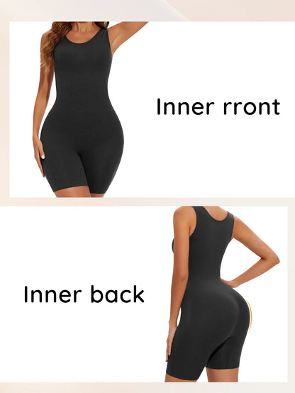 POKARLA Sexy Full Coverage Bodysuits, Thigh Shaper, Wide Shoulder Strap Shapewear Bodysuit, Seamless Girdle, Slimming.