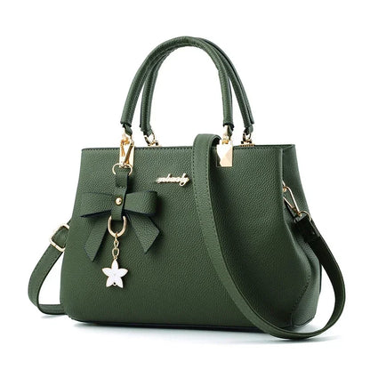 Bolsos de mensajero para mujer con colgante de flor, bolsos de moda para oficina para mujer, bolso puro para mujer, nuevos bolsos de hombro tipo bandolera