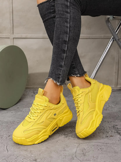 Zapatos De plataforma De verano para Mujer, Zapatos deportivos informales, versátiles, De fondo suave, transpirables, para correr, Zapatos De Mujer