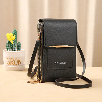 Women Crossbody Shoulder Bags Wallets Touch Screen Cell Phone Purse Soft Leather Strap Handbag for Female Luxury Messenger Bags