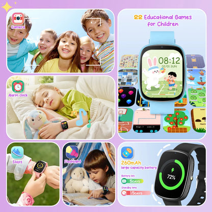 2026 Games for Kids Smartwatch 1.83'' HD Screen Camera 22 Interesting Games Sleep Monitor Alarm Clock Calculator Kids Watch Gifts