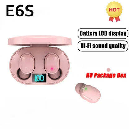 E6S TWS Bluetooth Wireless Headphones Bluetooth Earphones Wireless Earbuds Noise Cancelling Headphones with Microphone