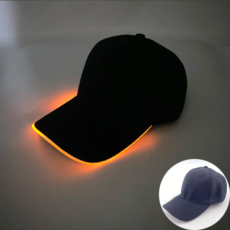 Sombrero fluorescente LED de fibra óptica, gorra de béisbol brillante de neón, suministros de fiesta de baile, sombrero de Rap de hip hop, accesorios de Club, disfraz