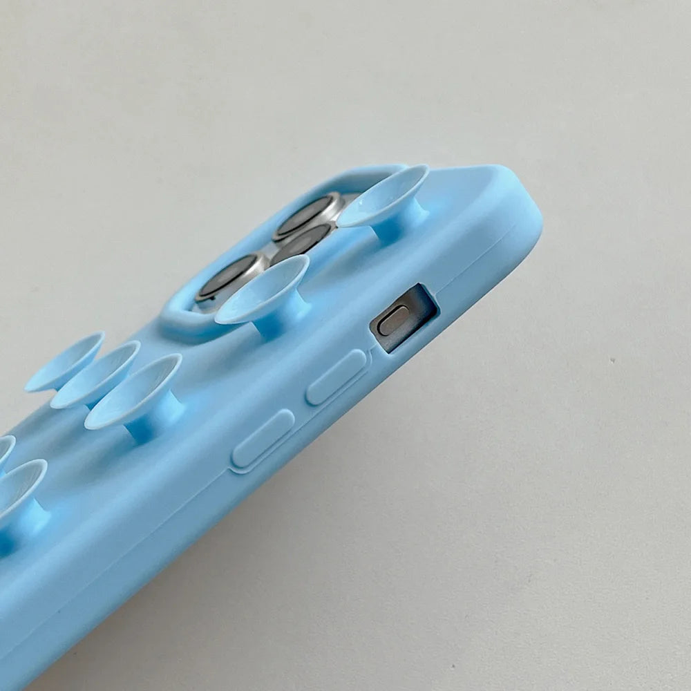 Funda de teléfono de silicona suave con ventosa para iPhone 16 Pro Max 17 13 14 11 12 15 Pro Max Plus antideslizante a prueba de golpes cubierta de Color caramelo