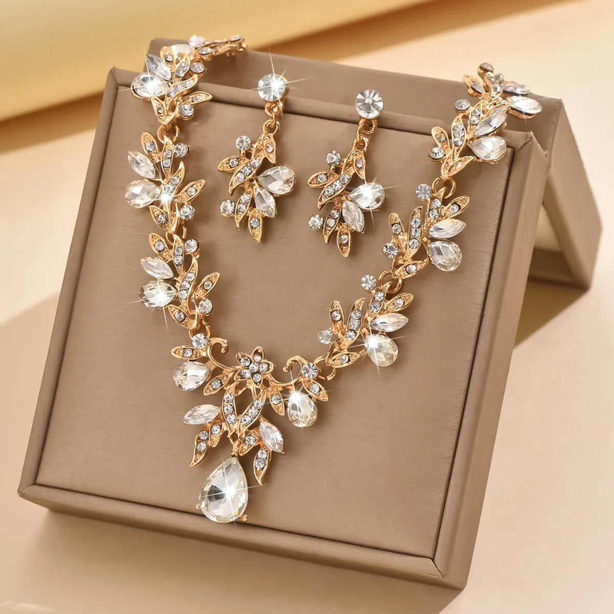 3 Pcs New Fashion Necklace Sets for Women Water Drop Necklace Choker Pendant Jewelry Set for Prom Birthday Wedding Bridal