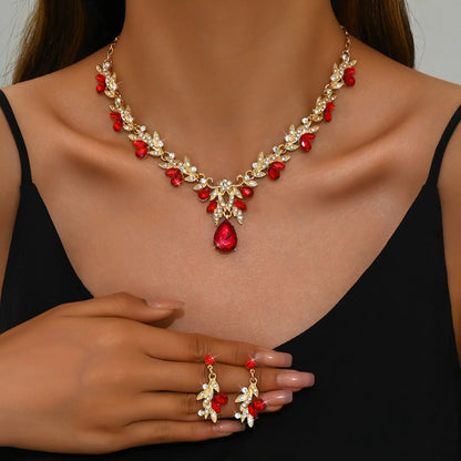 3 Pcs New Fashion Necklace Sets for Women Water Drop Necklace Choker Pendant Jewelry Set for Prom Birthday Wedding Bridal