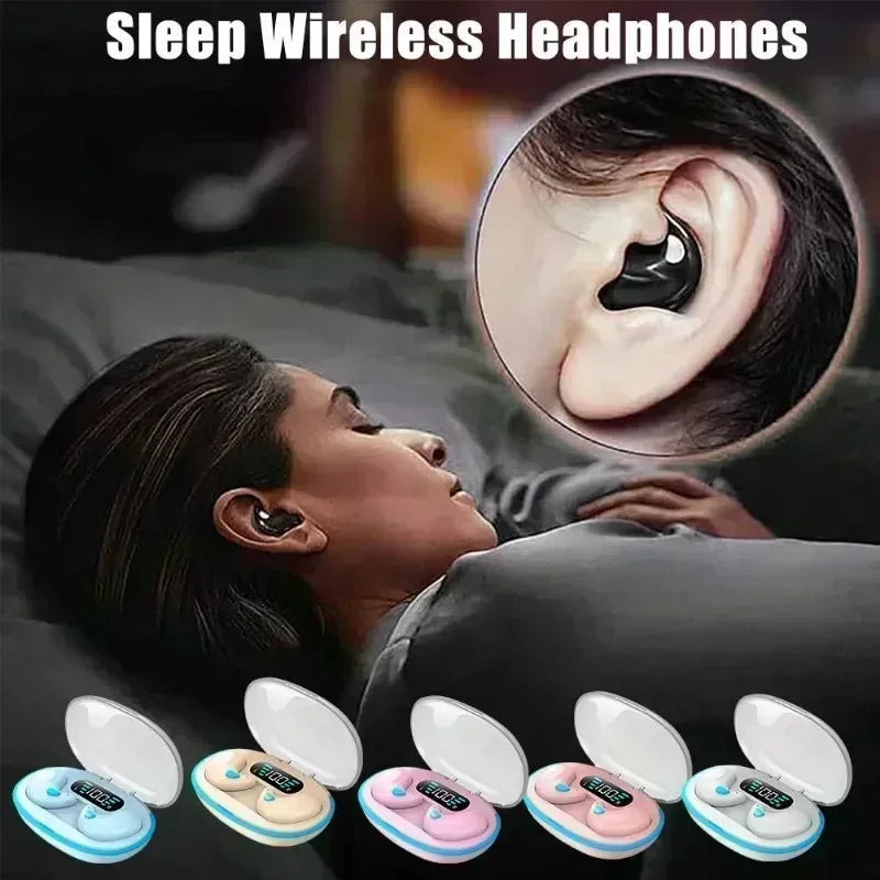 X55 Sleep Headphones, Mini Wireless Earbuds for Work, TWS Bluetooth Stereo Hidden Headphones with Mic, HD Call, Waterproof