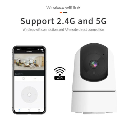 Cámara IP Tuya 5G WiFi para interiores, cámara de vigilancia de seguridad inalámbrica de 6MP, seguimiento automático, Monitor de bebé, visión nocturna IR, cámara con Zoom 6x