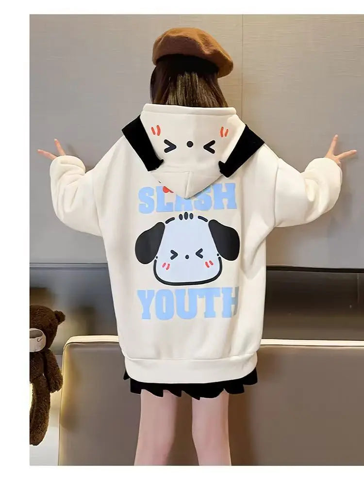 Korean-style long-eared Pacha dog hoodie, loose, trendy, and versatile, for toddlers