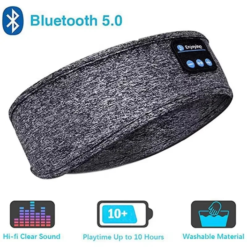 HOMEFISH BT Sports Headband Headphones for Sleeping Elastic Wireless Music Eye Mask Headphones Wireless Bluetooth Headband