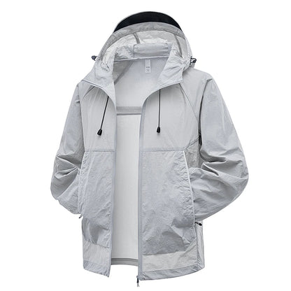 EUMERGX Waterproof Jacket for Men and Women, Windbreaker with Sun Protection for Fishing, Climbing, Hiking, Lightweight Rain Coat, Unisex, for Summer