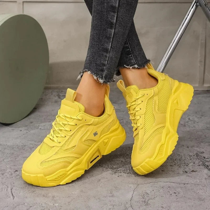 Zapatos De plataforma De verano para Mujer, Zapatos deportivos informales, versátiles, De fondo suave, transpirables, para correr, Zapatos De Mujer
