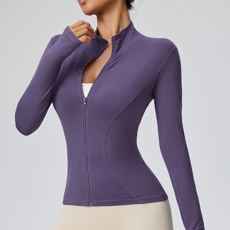 Chaqueta deportiva de secado rápido para Pilates de otoño para mujer: ideal para entrenamientos de gimnasio y correr al aire libre