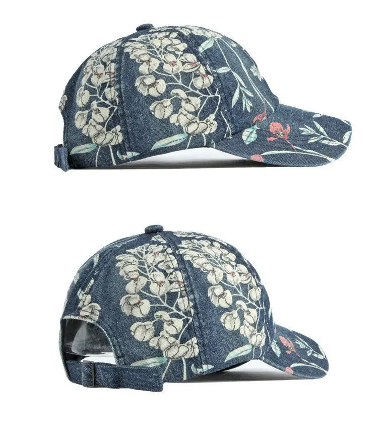 LDSLYJR-gorra de béisbol vaquera con estampado de flores para hombre y mujer, gorro ajustable con Cierre trasero, para exteriores, Primavera, 170