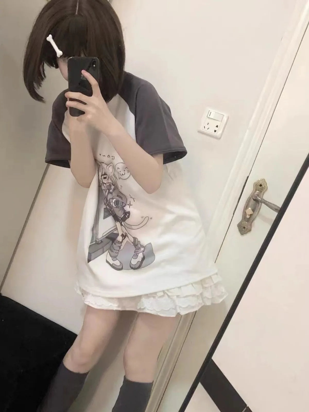 Ropa japonesa para mujer con mangas extraíbles, camisetas de manga corta y larga, ropa femenina de los años 2026