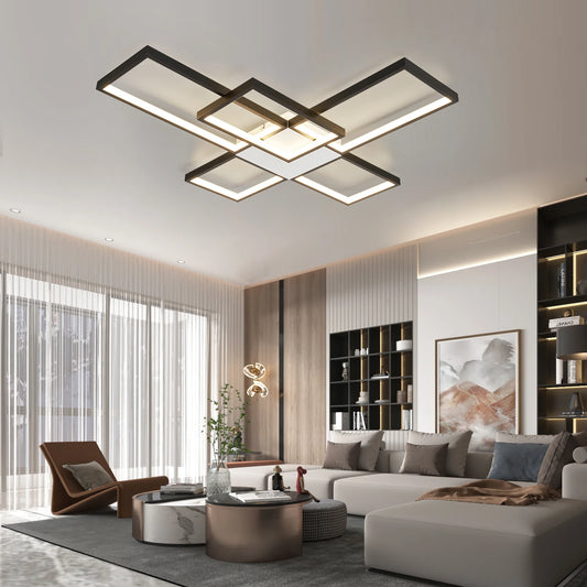 Modern LED Ceiling Lights for Living Room, Bedroom, Lustre, Home Decor, Dimmable Ceiling Lamp, Black/Gold Ceiling Light Fixtures