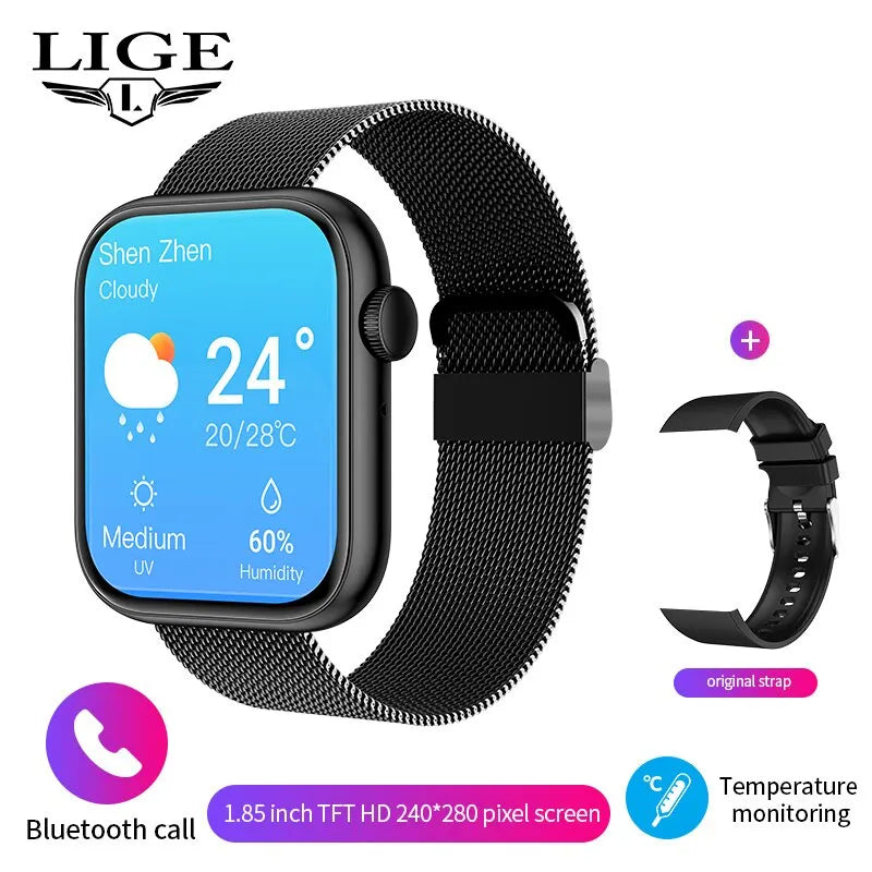 Reloj inteligente LIGE para Mujer, pantalla completamente táctil, llamada Bluetooth, relojes impermeables, rastreador deportivo de Fitness, Reloj inteligente para Mujer
