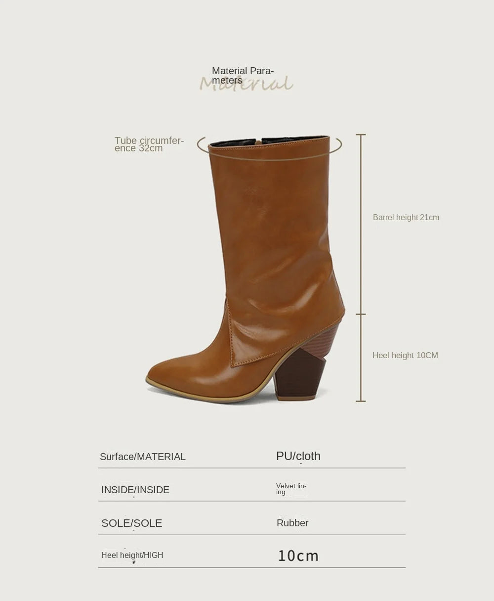Botas De Mujer Botas De diseñador Mujer moda Sexy tacones altos puntiagudos cremallera lateral Botas cortas zapatos De plataforma talla grande 48 4005