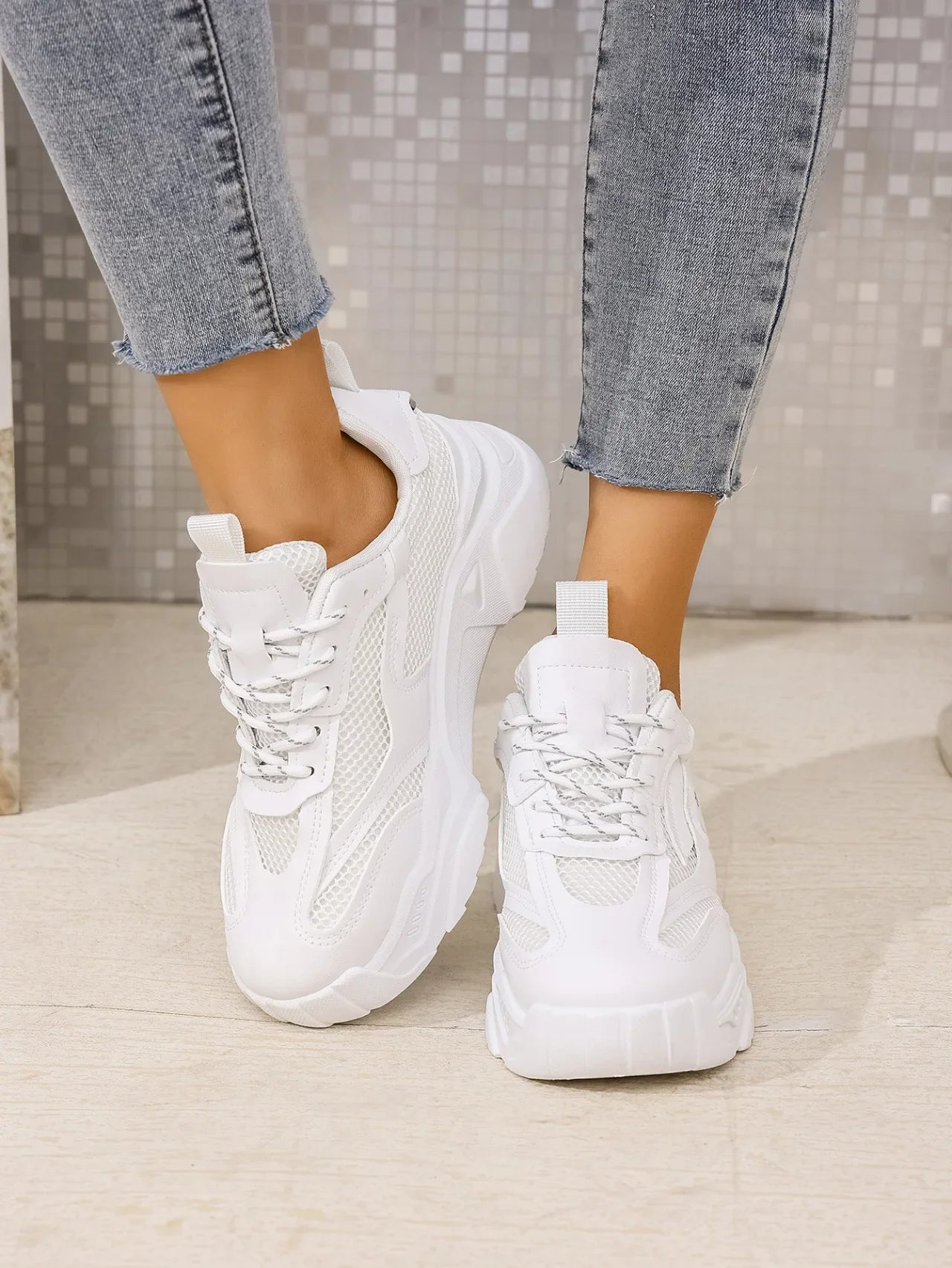 Zapatos De plataforma De verano para Mujer, Zapatos deportivos informales, versátiles, De fondo suave, transpirables, para correr, Zapatos De Mujer
