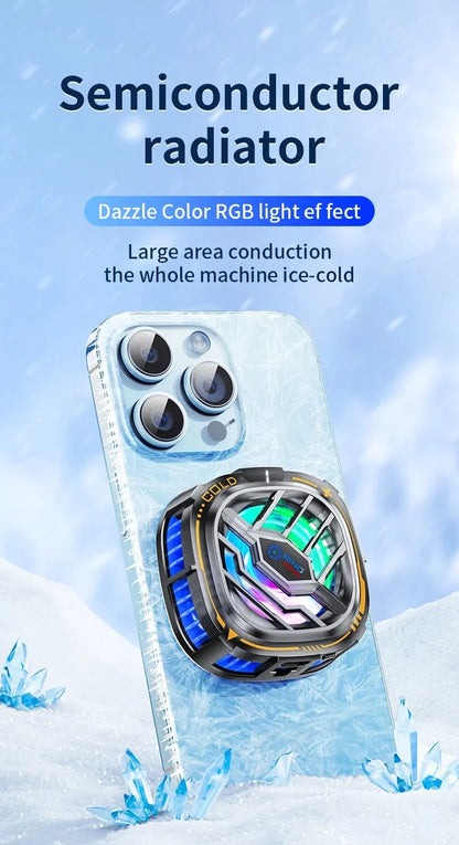 X76 2 en 1 ventilador de refrigeración de radiador móvil magnético 3 velocidades RGB para juego de teléfono PUBG iPhone Samsung Huawei