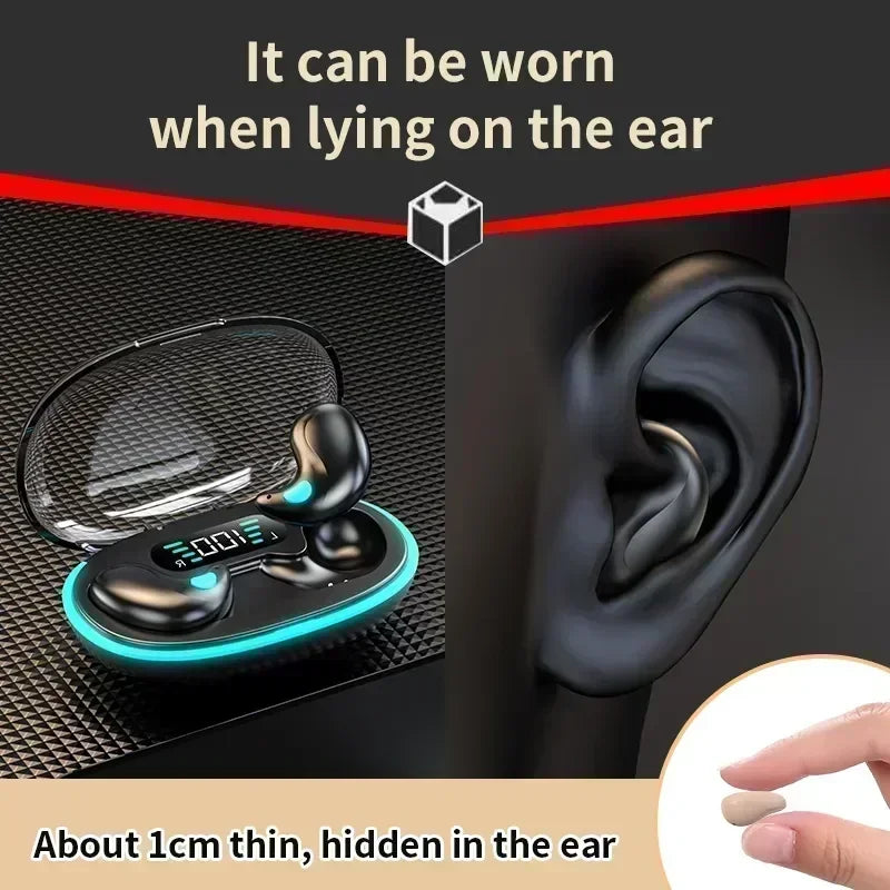 X55 Sleep Headphones, Mini Wireless Earbuds for Work, TWS Bluetooth Stereo Hidden Headphones with Mic, HD Call, Waterproof