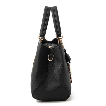 Bolsos de mensajero para mujer con colgante de flor, bolsos de moda para oficina para mujer, bolso puro para mujer, nuevos bolsos de hombro tipo bandolera