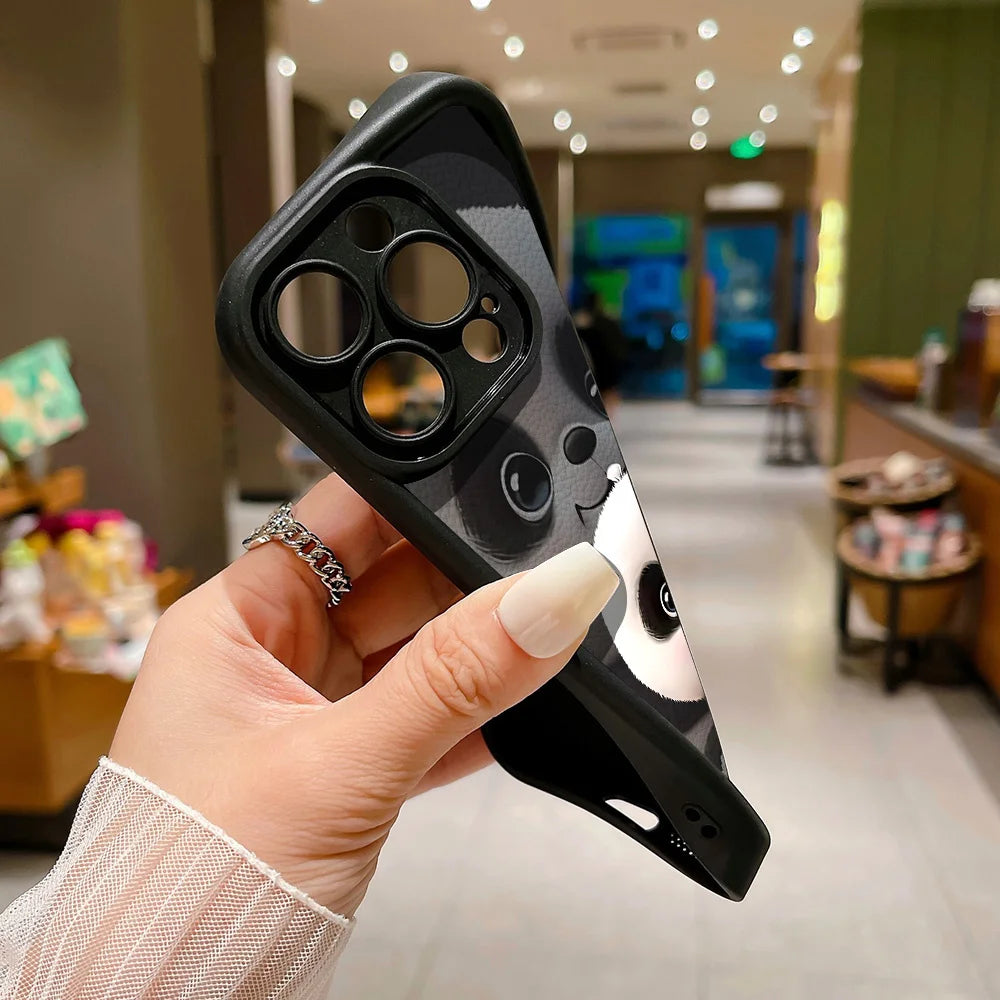 Soft TPU Panda Case for iPhone 15 Pro Max, Cases for iPhone 16 17 Air 13 14 11 12 16E 7 8 Plus SE 17promax 16promax
