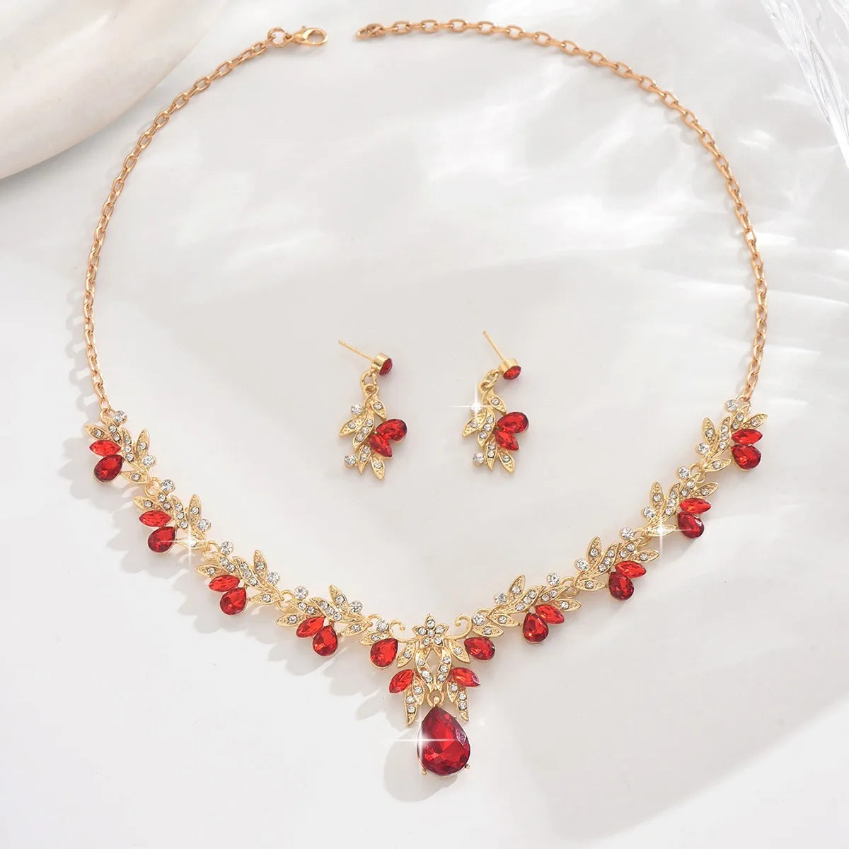 3 Pcs New Fashion Necklace Sets for Women Water Drop Necklace Choker Pendant Jewelry Set for Prom Birthday Wedding Bridal