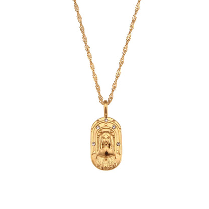 E.B.belle-collar de acero inoxidable con signo del zodiaco para mujer, joyería brillante, constelación, 2024