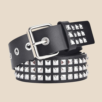 Nuevo cinturón con remaches de cuentas cuadradas a la moda, cinturón piramidal de Metal para hombres y mujeres, Hardware Punk, cinturón vaquero Y2K, cinturón de diseñador, cinturón para mujer