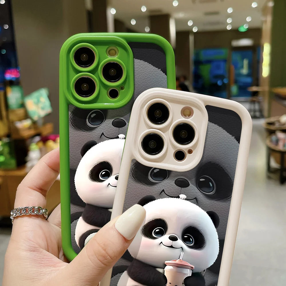 Soft TPU Panda Case for iPhone 15 Pro Max, Cases for iPhone 16 17 Air 13 14 11 12 16E 7 8 Plus SE 17promax 16promax