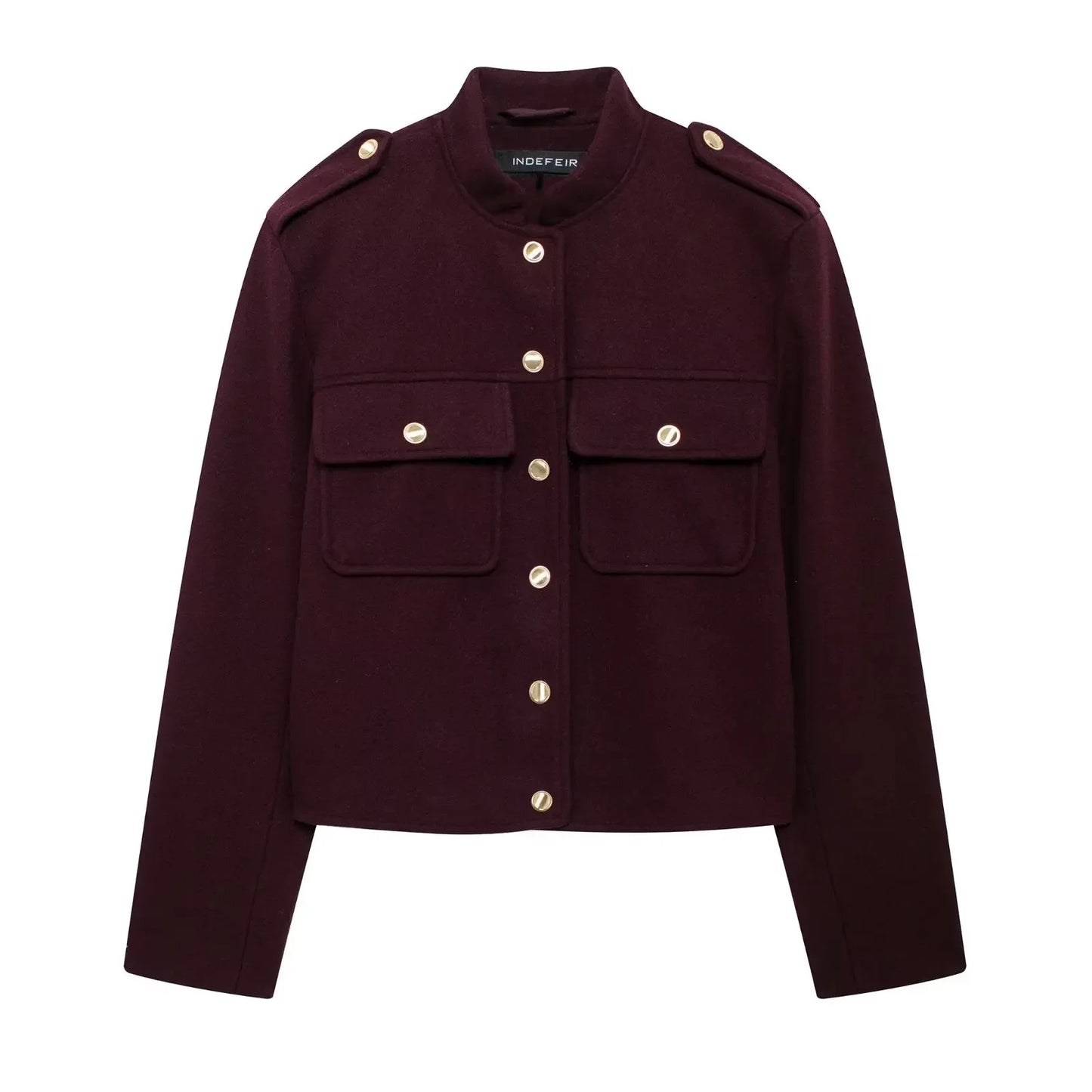Chaqueta de Otoño Invierno para mujer, abrigos informales con cuello redondo, mangas largas, bolsillos, botones, chaquetas nuevas de un solo pecho, ropa para mujer