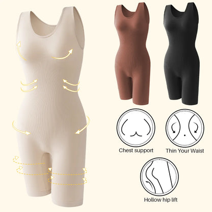 POKARLA Sexy Full Coverage Bodysuits, Thigh Shaper, Wide Shoulder Strap Shapewear Bodysuit, Seamless Girdle, Slimming.