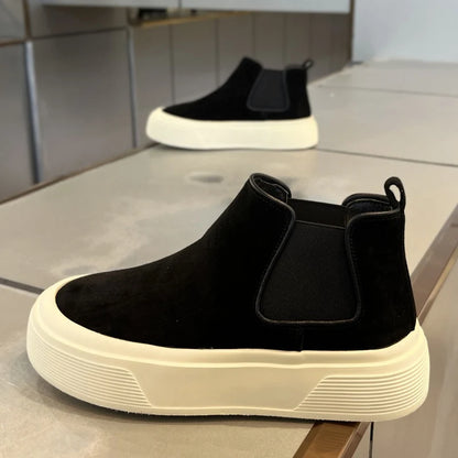 Botas de Hombre, Moda, Plataforma, Caña Alta, Casuales, Invierno 2026, Antideslizantes, Cálidas, Forro de Felpa, Algodón, Botas Chelsea para Exteriores